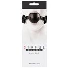 Sinful Vinyl Ball Gag Pink - Black - Ball Gag