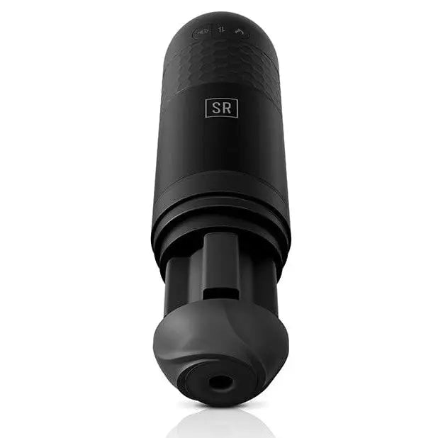 Black cylindrical microphone on Sir Richards Control Power-bator with ’SR’ logo