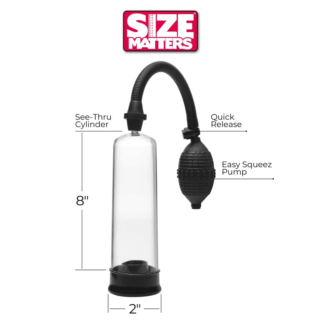 Size Matters Penis Pump Size Matters Beginner Pump- Packaged at the Haus of Shag