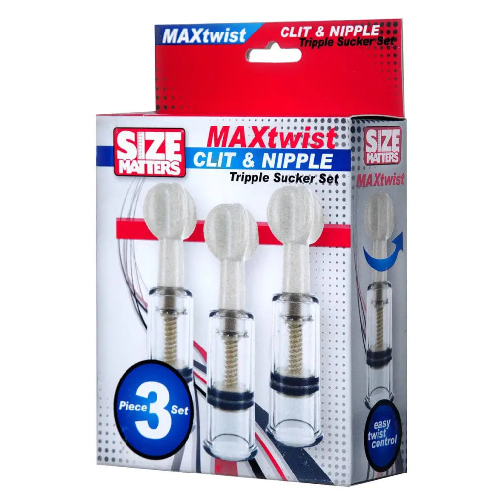 Size Matters Max Twist Clit And Nipple Triple Sucker Set for intimate enhancement