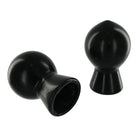 Black plastic knobs of Size Matters Nipple Boosters for enhancement and stimulation