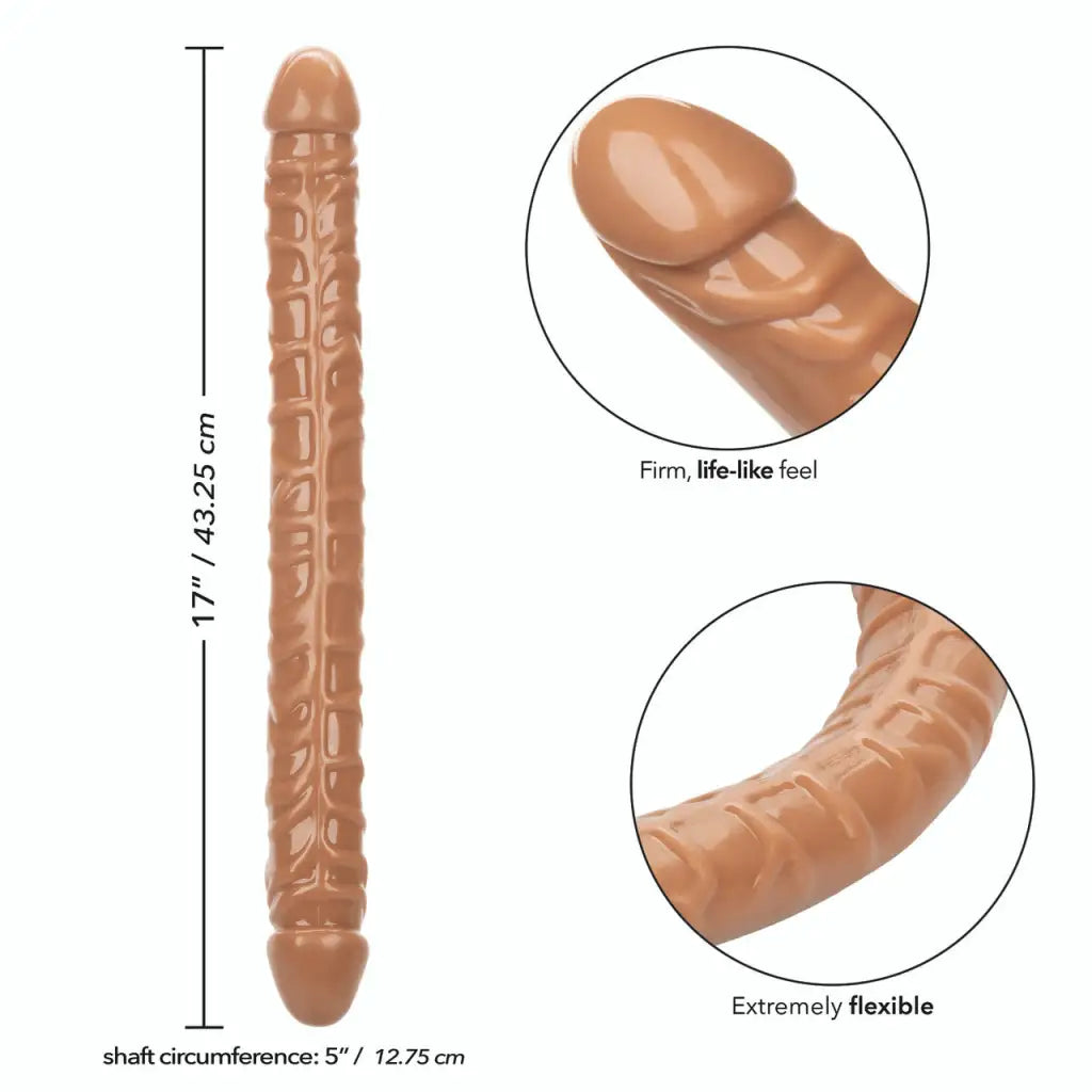 Size Queen 17in - Brown - Realistic Dildo