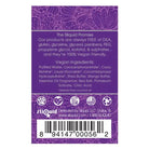 Label of Sliquid Balance Soak Bubble Bath with purple background and floral design