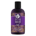 Bottle of Sliquid Balance Soak bubble bath with purple and gold swirl