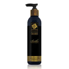 Dark Blue Bottle of Sliquid Balance Soothe Mandarin Bergamot Body Lotion with Gold Pump