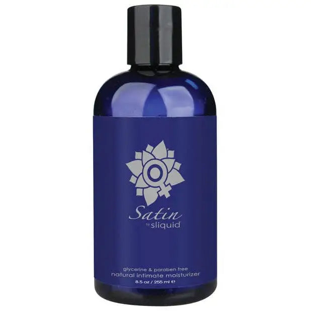 Sliquid Natural Satin: bottle with black and white cap of water-based lubricant