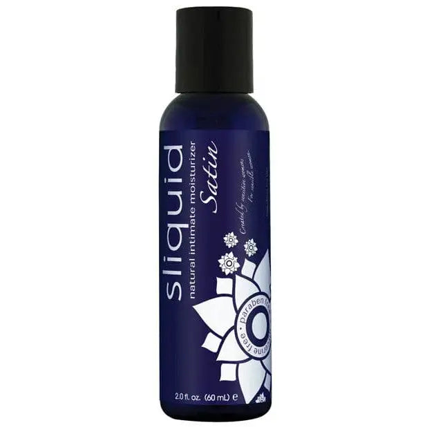 Sliquid Naturals bottle with blue liquid and black cap, enriched with aloe vera