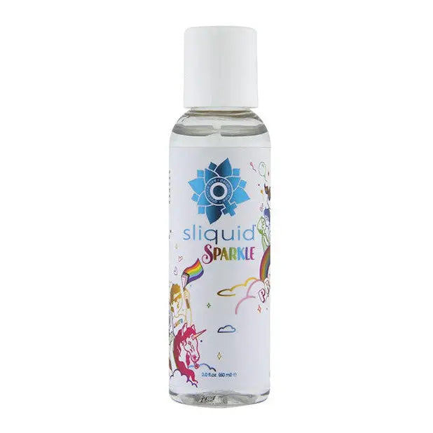 Sliquid Naturals Sparkle Pride Lube 4.2 oz with vibrant unicorn-themed label design