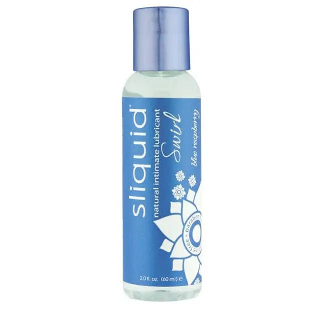 Sliquid Swirld Water Based Sugar Derivative-Free Flavored Lubricants in a Blue Cap Bottle