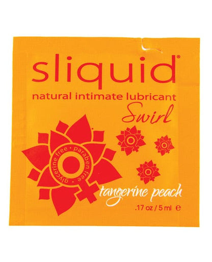Sliquid Water Based Lubricant .17 oz. / Peach Sliquid Swirld Water Based Sugar Derivative-Free Flavored Lubricants at the Haus of Shag