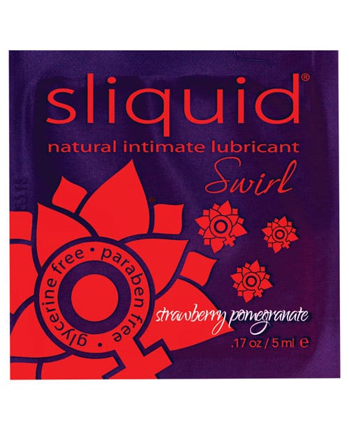 Sliquid Water Based Lubricant .17 oz. / Strawberry Pomegranate Sliquid Swirld Water Based Sugar Derivative-Free Flavored Lubricants at the Haus of Shag