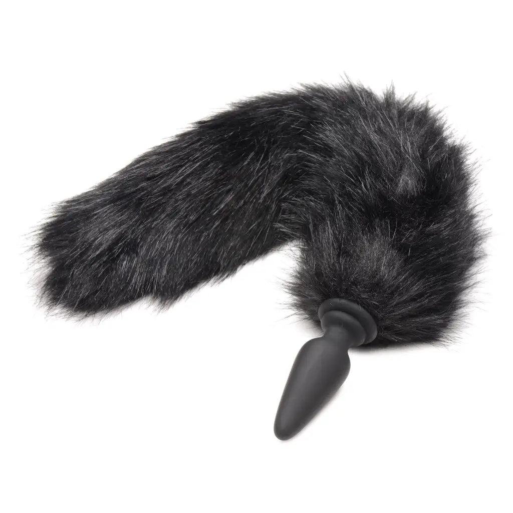 Small anal plug with detachable black fox tail for enhanced sensory experience