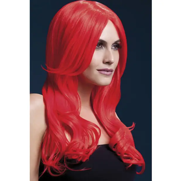 Smiffy The Fever Wig Collection Khloe - Neon Red - Costumes