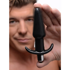 Smooth vibrating anal plug with flared base offering comfort and pleasure for users