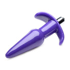 Smooth Vibrating Anal Plug: Purple silicone with a flared base for comfort and safety