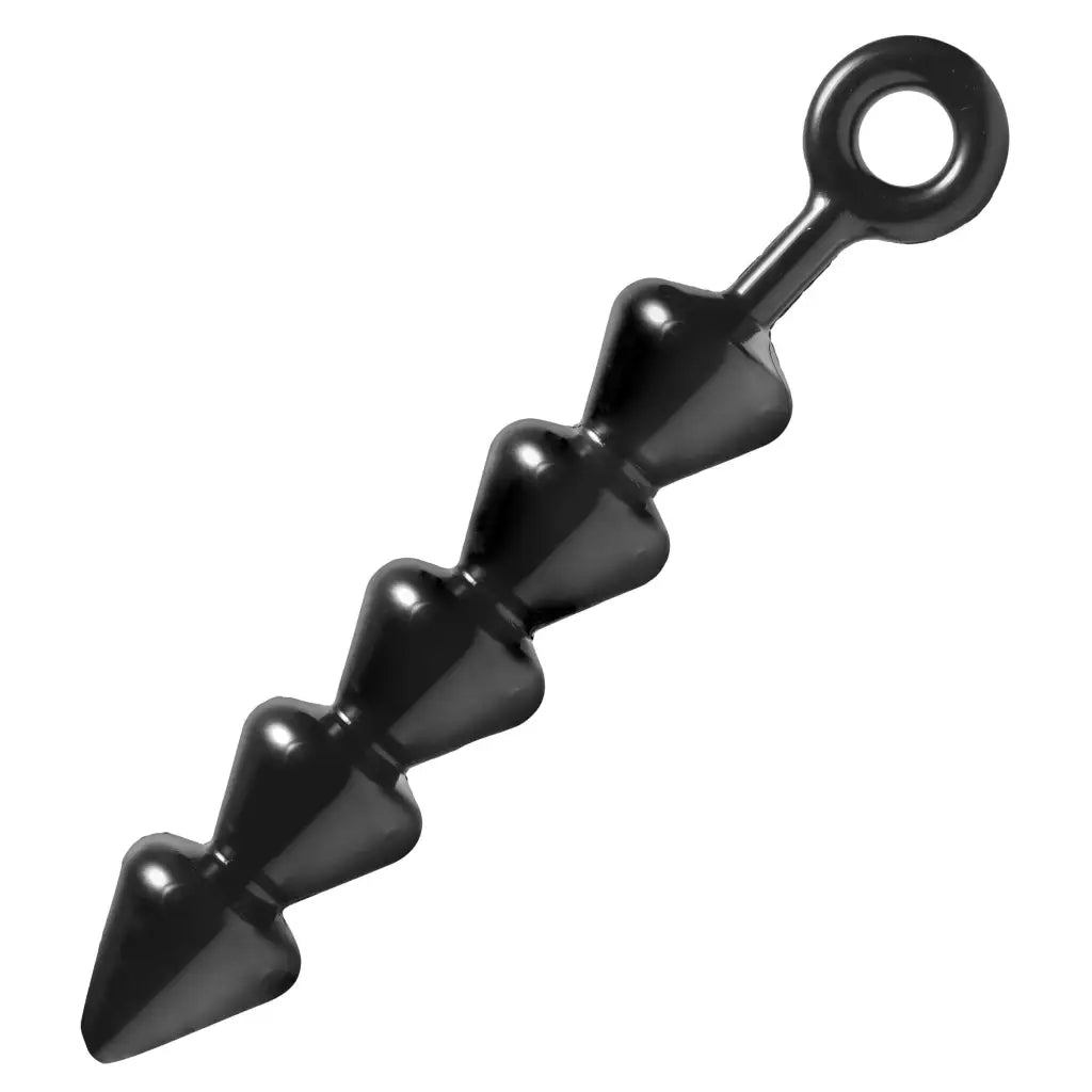 Spades XL Anal Beads: Black Metal Ball with Additional Metal Ball on Top for Ultimate Pleasure