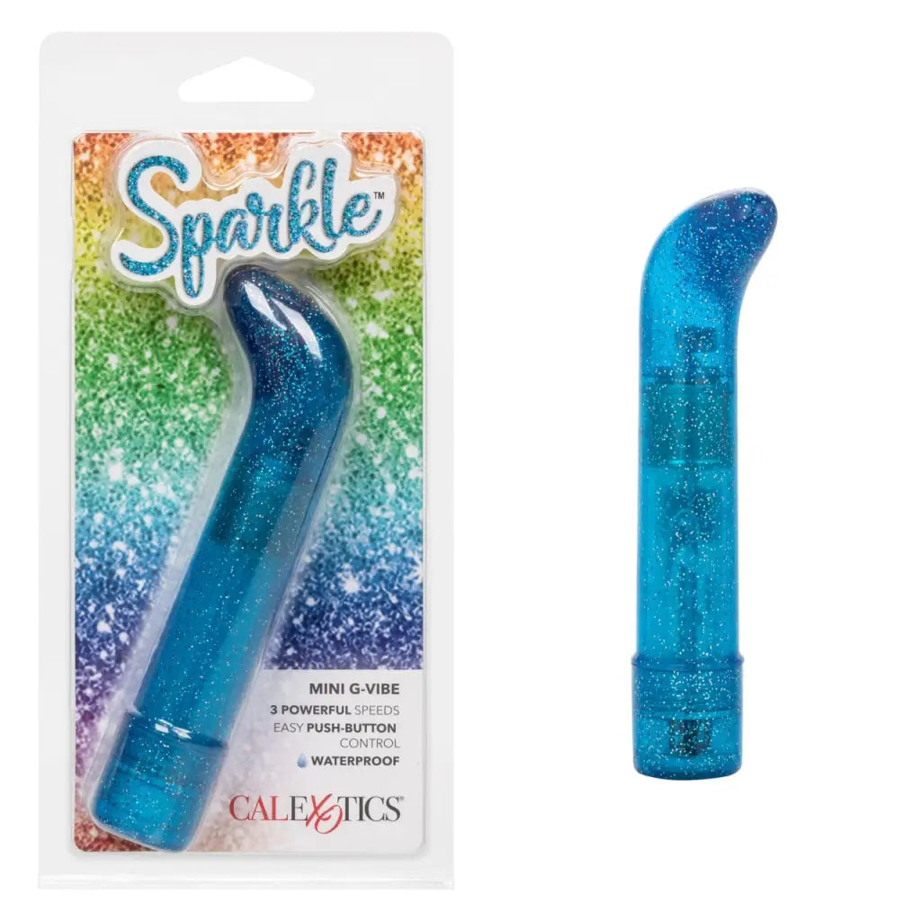 CalExotics Vibrator Blue Sparkle Mini G-vibe at the Haus of Shag