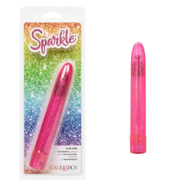 CalExotics Vibrator Pink Sparkle Slim Vibe at the Haus of Shag