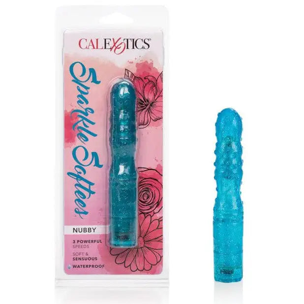 CalExotics Vibrator Sparkle Softees Nubbie - Blue at the Haus of Shag