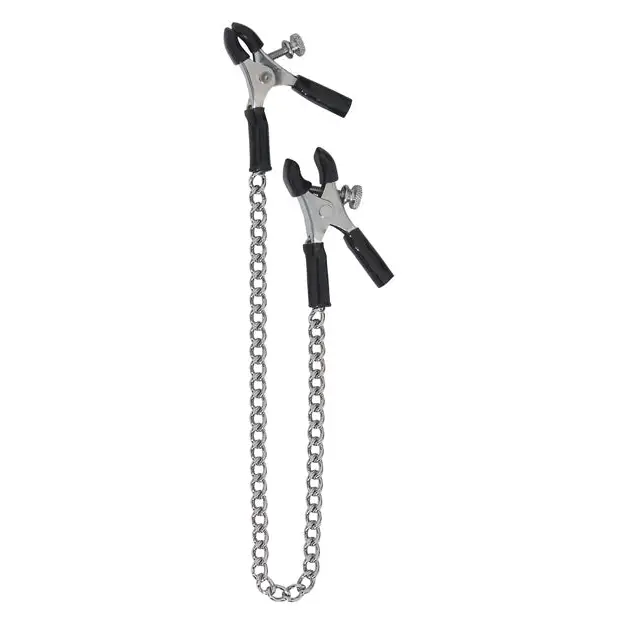 Spartacus Adjustable Nipple Clamps With Curved Chain - Nipple Clamp