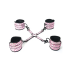 Spartacus Faux Leather Wrist & Ankle Restraints W/hog Tie - Pink - Cuffs