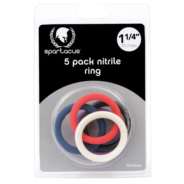 Spartacus Nitrile Cock Rings (5 Per Package/1.5in each) - 1.25’’ - Cock Ring