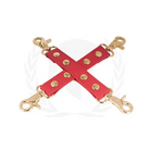 Spartacus Pu Hog Tie W/gold Hardware - Red - Cuffs