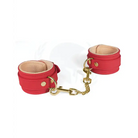 Spartacus Red PU Wrist Cuffs With Plush Lining - Red - Cuffs