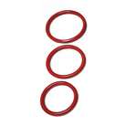 Spartacus Seamless Stainless Steel C-ring - Red Pack Of 3 - Cock Ring