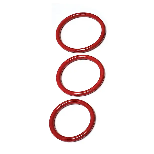 Spartacus Seamless Stainless Steel C-ring - Red Pack Of 3 - Cock Ring