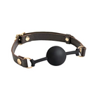 Spartacus Silicone Ball Gag - Brown Leather Strap Ball - 43mm - Ball Gag