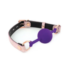 Spartacus Silicone Gag W/leather Lining - Snakeskin Micro Fiber - Pink - Ball Gag