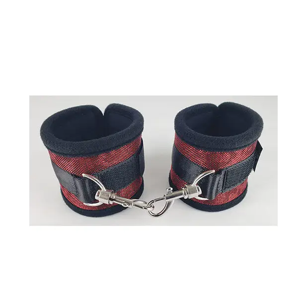 Spartacus Wrist Restraints Neoprene Black - Red - Cuffs