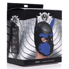 Spike Neoprene Puppy Hood with Blue Mask and Black Face - Stylish and Comfortable!