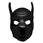 Spike Neoprene Puppy Hood - Black Leather Mask with Horns for Ultimate Pet Play