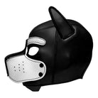 Spike Neoprene Puppy Hood - Black and White Dog Mask with White Nose -