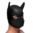 A man wearing a black Spike Neoprene Puppy Hood with ears