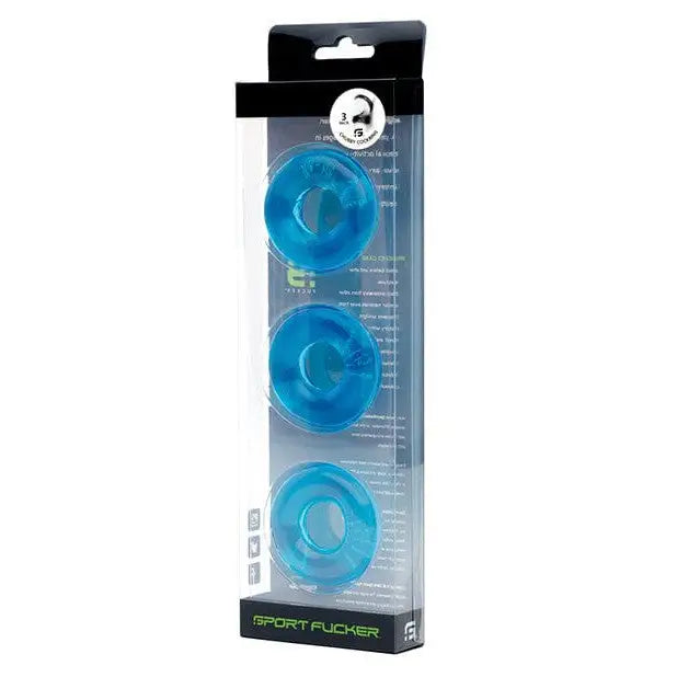 Green plastic toy with blue insert from Sport Fucker Chubby Cockring Pack Of 3