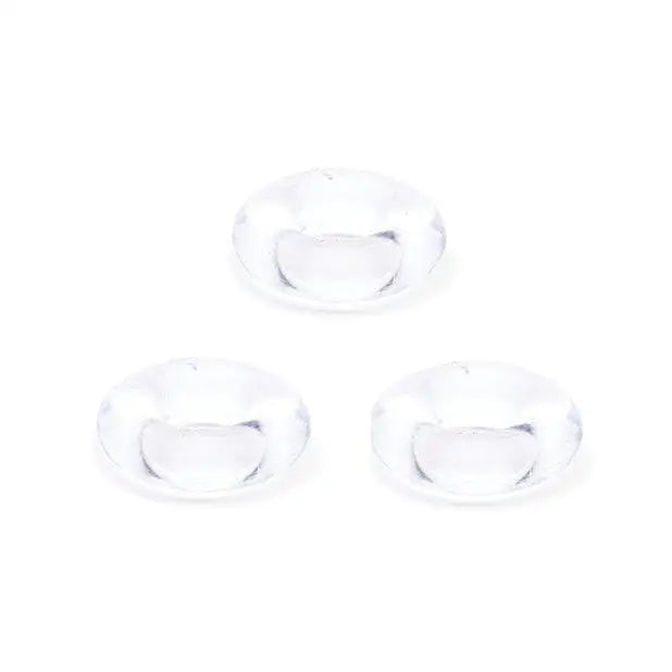 Sport Fucker Chubby cockring pack of 3 colorful clear glass beads on white background