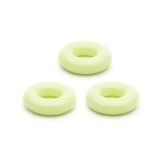 Sport Fucker Chubby Cockring Pack of 3 in green displayed on a white surface