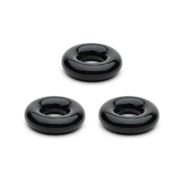 Sport Fucker Chubby Cockring Pack of 3 - black plastic knobs for enhanced experience