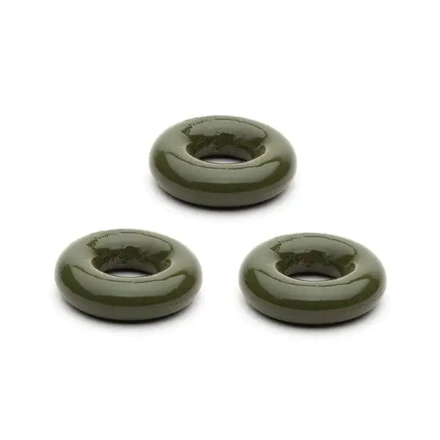 Three olive green ceramic beads from the Sport Fucker Chubby Cockring Pack Of 3