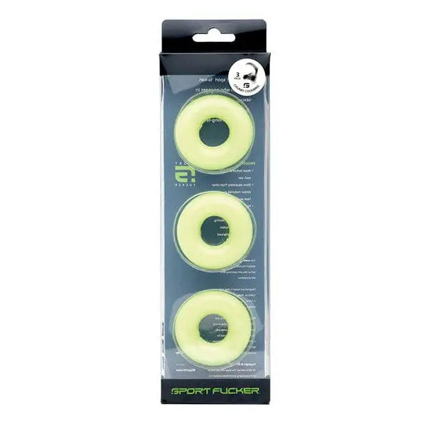 Pair of green sports tape included in Sport Fucker Chubby Cockring Pack Of 3