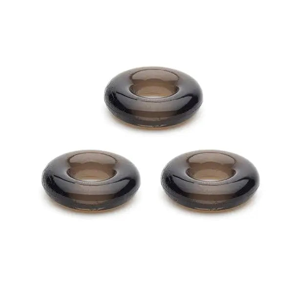 Sport Fucker Chubby Cockring Pack of 3 with three sleek, black glass knobs