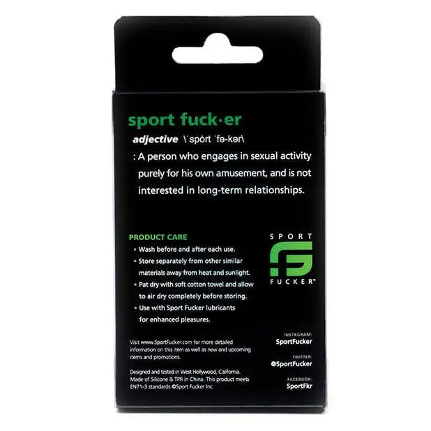 Product packaging for Sport Fucker Energy Ring, a personal intimate device