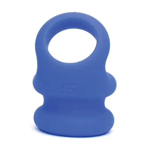 Blue silicone teething ring with handle and textured base - Sport Fucker Switch Hitter