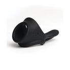 Sport Fucker Tailslide: Black curved silicone sexual aid with openings for enhanced intimacy