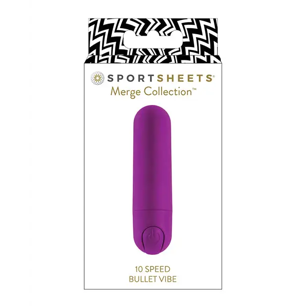 Sportsheets Merge Collection 10 Speed Bullet Vibe Silicone Vibrator Purple - Bullet Vibrator