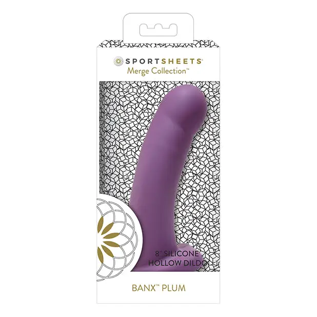 Sportsheets Merge Collection Banx 8 in. Silicone Hollow Dildo Plum - Realistic Dildo