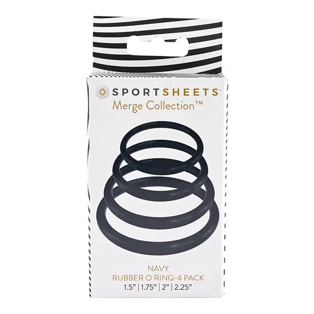 Sportsheets Merge Collection Coral Rubber O-Ring 4-Pack - Dark Blue - O Rings